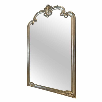Ornate Leaner Mirror - Painted Oak/Glass - L104 x W6 x H184 cm - Silver