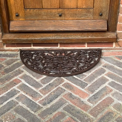 Ornate Semi Circular Cast Iron Doormat - 3