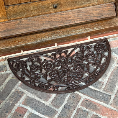 Ornate Semi Circular Cast Iron Doormat - 4