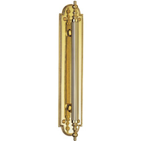 Ornate Textured Door Pull Handle 229 x 29mm Fixing Centres Polished Brass