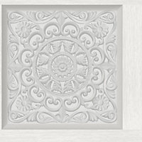 Ornate Wood Panel Wallpaper Dove Holden 13380