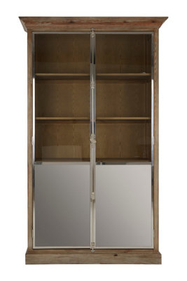 Orsina 2 Door Cabinet With Shelves,Whitewashed Pine Storage Cabinet ...
