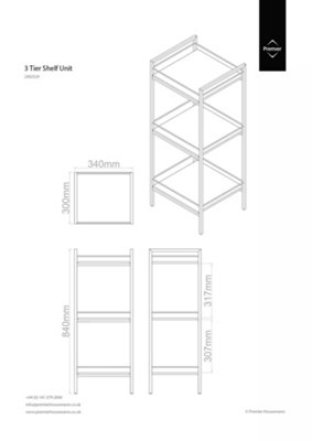 Orsina 3 Tier Black High Gloss Shelf Unit, Modern Black Shelving Unit ...