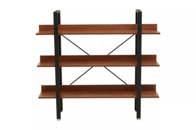 Orsina 3-Tier Gold Shelf Unit With Red Pomelo Veneer,Display Storage ...