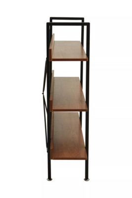 Orsina 3-Tier Gold Shelf Unit With Red Pomelo Veneer,Display Storage ...