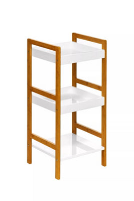Orsina 3 Tier White High Gloss Shelf Unit, Modern White Shelving Unit, Living Room Shelving Unit, Storage Unit