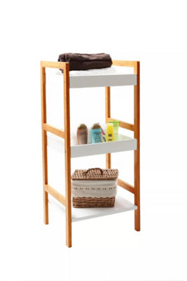 Orsina 3 Tier White High Gloss Shelf Unit, Modern White Shelving Unit, Living Room Shelving Unit, Storage Unit