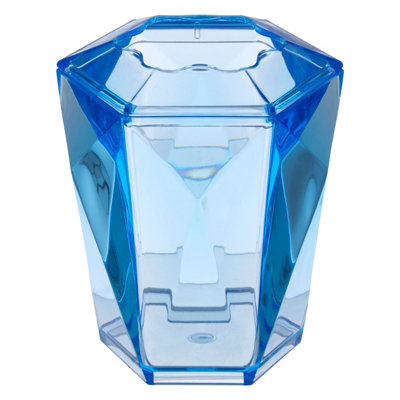 Orsina 3D Geometric Blue Acrylic Toothbrush Holder, Freestanding ...