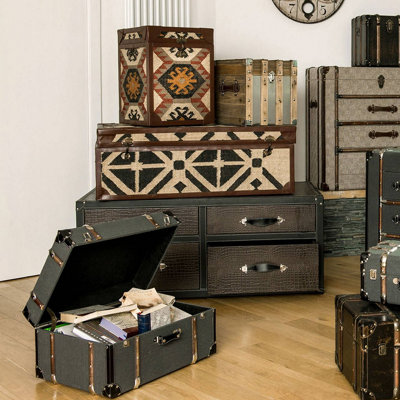 Orsina 4 Drawer Storage Trunk, Luxe Faux Snake Skin and Modern Appeal ...