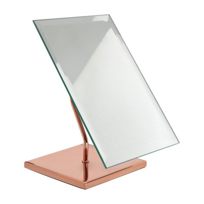 Orsina Bevelled Glass Rose Gold Table Mirror, Iron Mirror, Small Table ...
