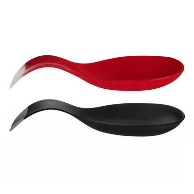 Orsina Black Enamel Spoon Rest, Durable Metal Holder With Glossy Enamel ...