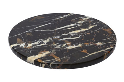 Orsina Black & Gold Marble Lazy Susan, Round Rotating Serving Tray ...