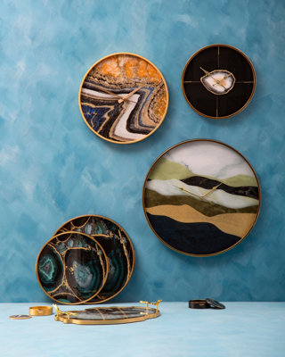 Orsina Celina Black And Gold Round Wall Clock