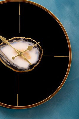 Orsina Celina Black And Gold Round Wall Clock
