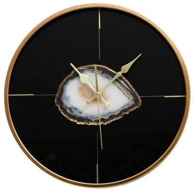 Orsina Celina Black And Gold Round Wall Clock