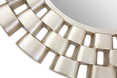 Orsina Champagne Chain Design Wall Mirror, Layered Round Mirror, 3 ...
