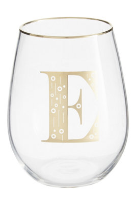 Orsina Comfortable Grip Letter E Curved Tumbler, Versatile Tumbler For Parties, Easy Sipping Restaurant Tumbler