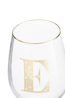 Orsina Comfortable Grip Letter E Curved Tumbler, Versatile Tumbler For Parties, Easy Sipping Restaurant Tumbler