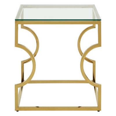 Orsina Contemporary Curved Frame End Table, Durable Lounge Side Table ...