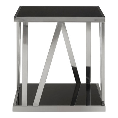 Orsina Contemporary Square Side Table With Bottom Shelf, Statement ...