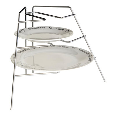 Orsina Corner Plate Rack With Chrome Finish, 3 Tier Rack For Organising ...