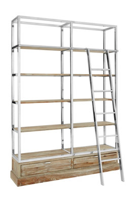 Orsina Display Unit With Moveable Ladder,Shelf Unit With Storage ...