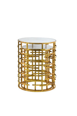 Orsina Distinctive Set Of 2 Tables With Jupiter Base, Metallic Nesting ...