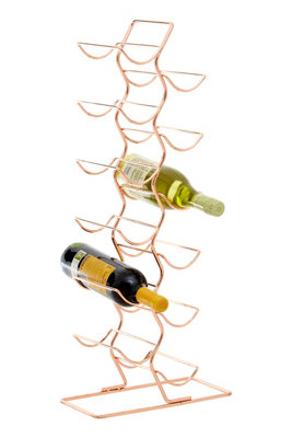 Orsina Elegant 12 Tier Wine Rack With Copper Finish, Vertical Design ...