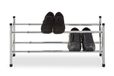 Orsina Extendable Shoe Rack 2 Tier Shoe Stand, Angled Shelves Shoe ...