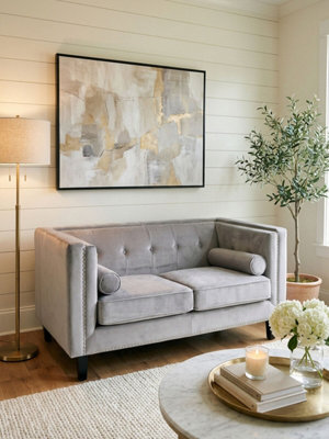 Orsina Felisa Two Seater Grey Velvet Sofa