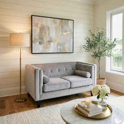 Orsina Felisa Two Seater Grey Velvet Sofa