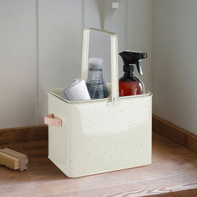 Orsina Galvanised Housekeeper Box, Speckled Storage Caddy, Leather ...