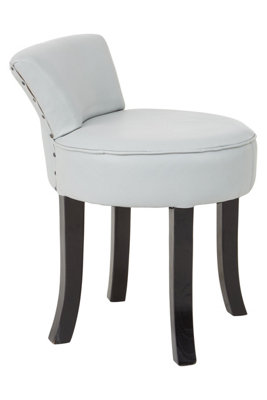 Orsina Grey Rounded Chair,Leather Upholstered Lounge Chair With Black ...