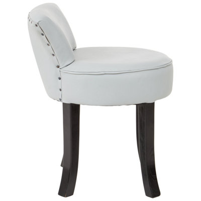 Orsina Grey Rounded Chair,Leather Upholstered Lounge Chair With Black ...