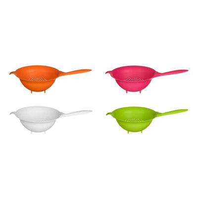 Orsina Large Orange Plastic Colander with Small Holes,Kitchen Strainer ...