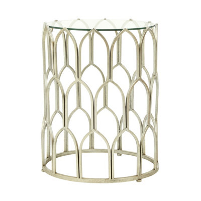 Orsina Merlin Silver Leaf Side Table