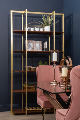 Orsina Modern Walnut Wood Shelf Unit,Bookcase Shelving With Natural ...