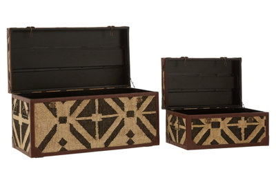 Orsina Multi-Colour Storage Trunks, Set of 2 Metal Trunks, Decorative ...