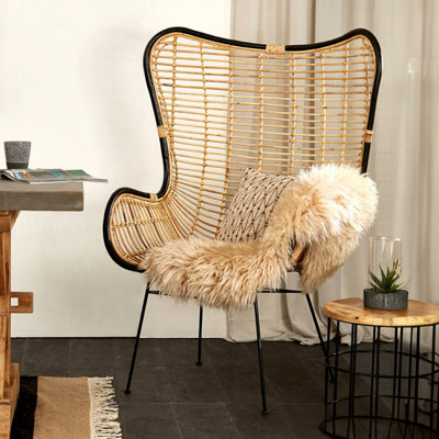 Orsina Natural Rattan Egg Chair, Rustless Metal Rattan Chair, Easy ...