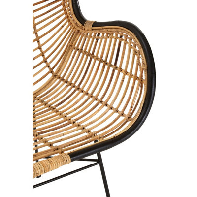 Orsina Natural Rattan Egg Chair, Rustless Metal Rattan Chair, Easy ...