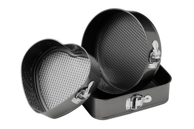 Orsina Non Stick Spring Form Cake Tins Set Of 3, Versatile Large Tins ...