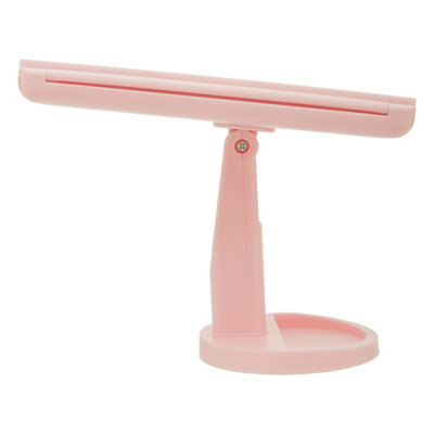 Orsina Portable Tri Fold Pink Led Table Mirror, Tri Fold Design Table ...