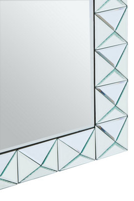 Orsina Pyramid Edged Rectangle Wall Mirror, Decorative Full Size Mirror ...