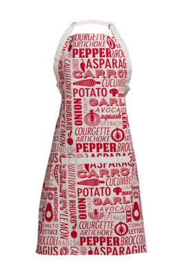 Orsina Red Apron, Striking Red Pattern With Adjustable Neck Strap And ...
