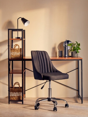 Orsina Red Pomelo Desk With Shelves,Study Table With Built-In Bookcase ...