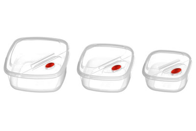 Orsina Set of 3 Clear Plastic Storage Containers, Plastic Containers ...