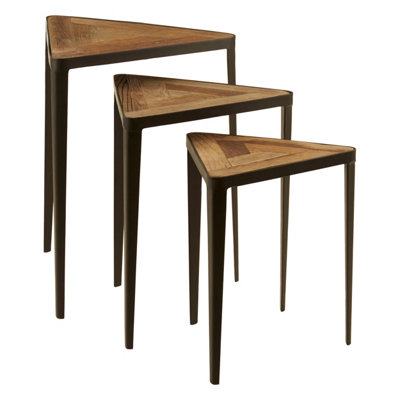 Orsina Set Of 3 Triangular Tables,Luxe Bedside Tables,Wooden Triangular ...