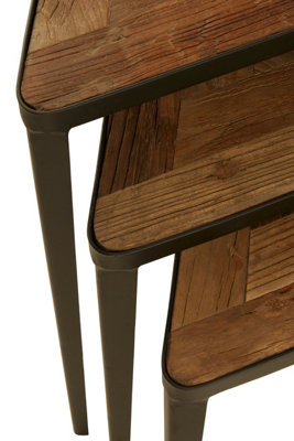 Orsina Set Of 3 Triangular Tables,Luxe Bedside Tables,Wooden Triangular ...