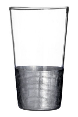 Orsina Set of 4 Crystal High Ball Glasses, 370ml Ribbed Highball ...