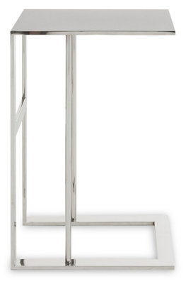 Orsina Silver Side Table, C-Shaped Stainless Steel Side Table For ...